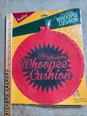 LARGE Wembley The Whopping Red Whoopee Cushion with Black Print 12 inches